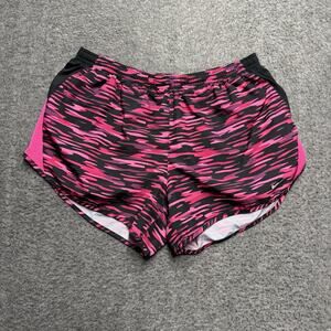 Nike Running Dri-Fit Shorts Women's Large Pink Camo Pull On Lined Elastic